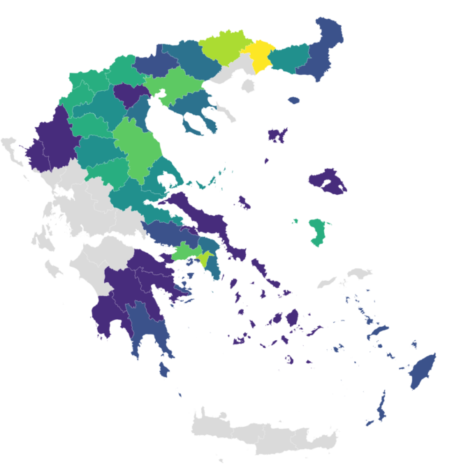 map with rapid tests greece