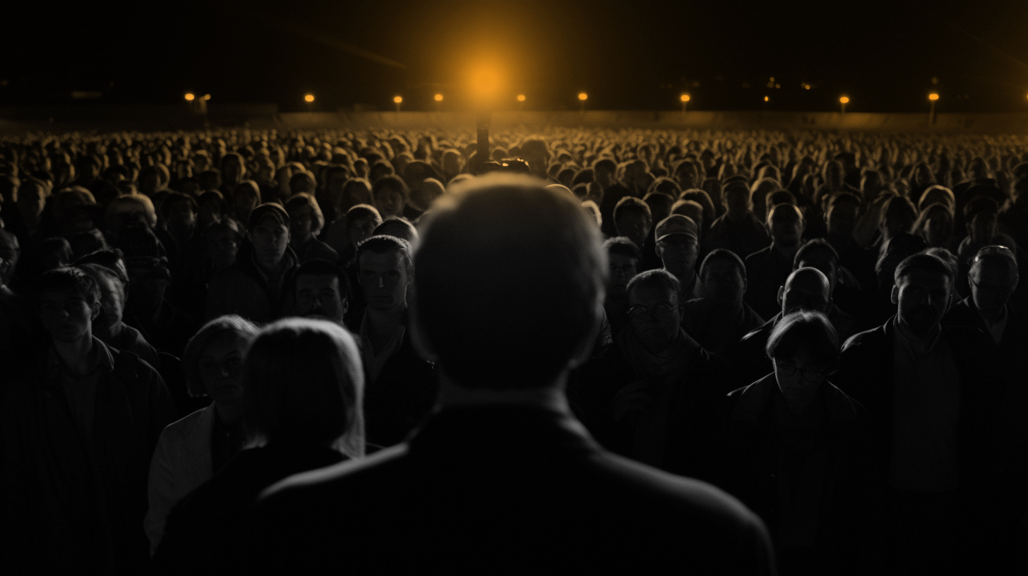 ΑΙ generated image - people attending a political speech.